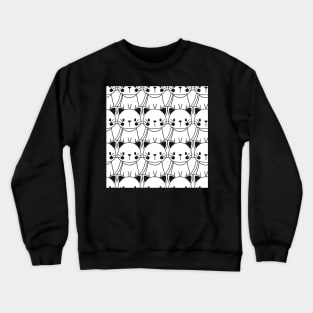 Black And White Cute Cats Pattern Seamless Crewneck Sweatshirt